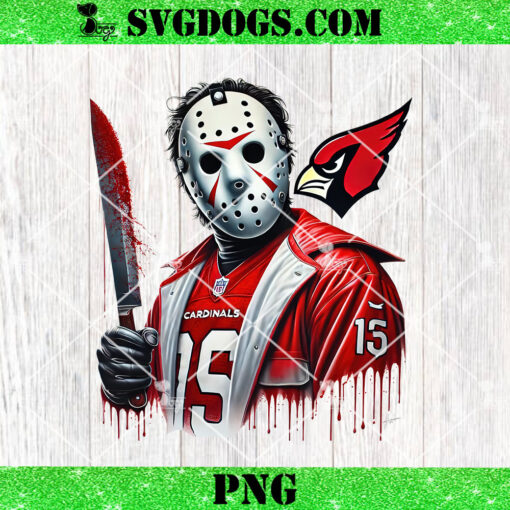 Jason Voorhees Arizona Cardinals Football PNG, Horror Cardinals PNG, Halloween NFL PNG