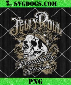 Jelly Roll Beautifully Broken PNG, Jelly Roll Skull PNG