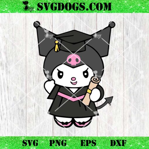 Kuromi Graduation SVG, Kuromi Senior SVG, Cute Sanrio School SVG PNG DXF EPS