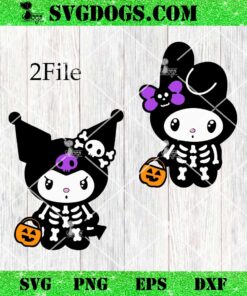 Kuromi Skeleton Halloween SVG, My Melody And Kuromi SVG, Kuromi Skeleton SVG