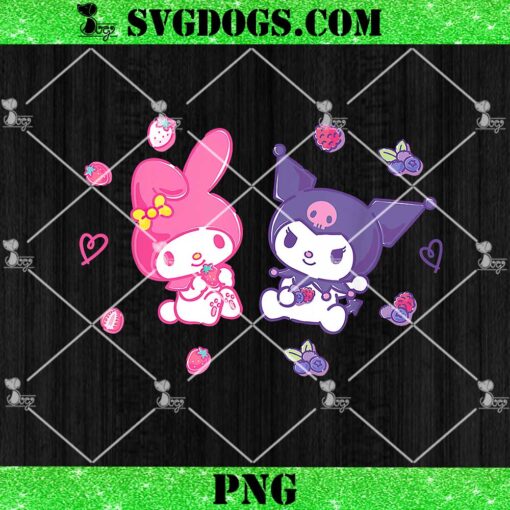 Kuromi and My Melody Berries PNG, My Melody PNG, Sanrio PNG