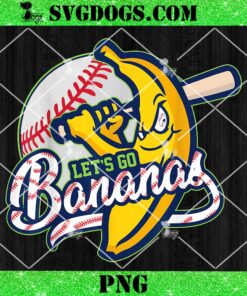 Lets Go Bananas PNG, Banana Baseball PNG