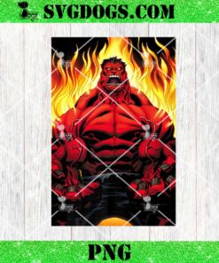 Marvel Universe Classic Red Hulk Extreme Rage On Fire PNG, Red Hulk PNG