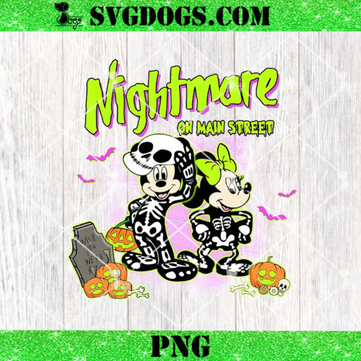 Mickey Minnie Nightmare On Main Street PNG, Halloween Spooky Season PNG