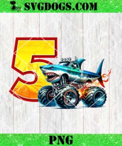 Monster Truck Birthday 5 PNG, Shark Birthday Boy PNG