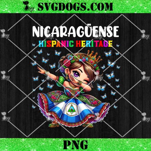 Nicaragua Hispanic Heritage Month Celebration Girls Kids PNG