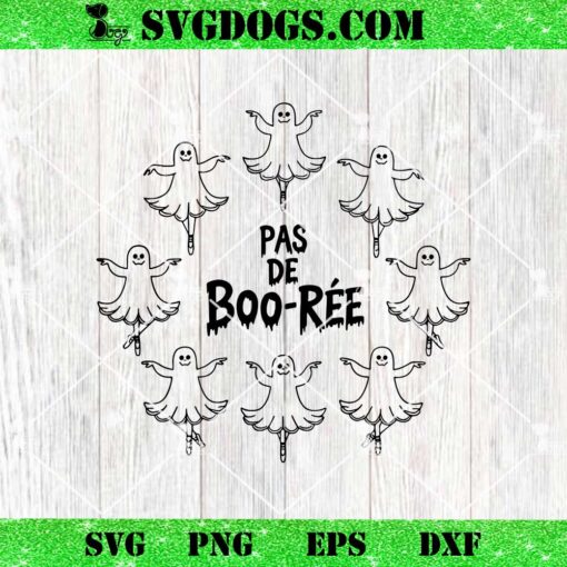 Pas de BOO rée SVG, Funny Ballet Ghosts Halloween Dance SVG