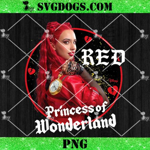 Red Princess Of Wonderland Broken Hearts PNG, Kids Descendants 4 PNG