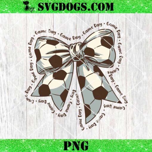 Soccer Bow Game Day Season PNG, Coquette Soccer PNG