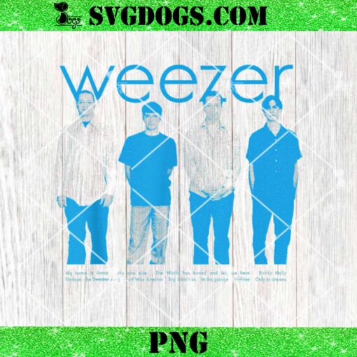 Weezer Blue Album Anniversary Tracklist PNG, Weezer PNG