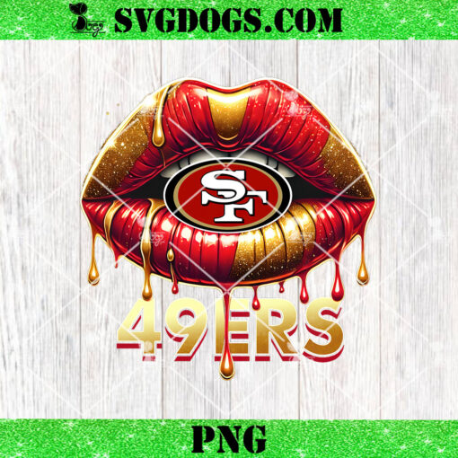 49ers Lips PNG, San Francisco 49ers Glitter Lips PNG