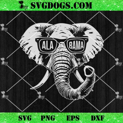 Alabama SVG, Alabama Crimson Tide SVG, Football Elephant Sunglasses SVG PNG