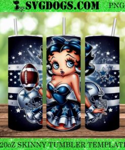 Betty Boop Cowboys NFL 20oz Tumbler Wrap PNG