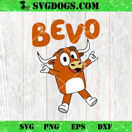 Bevo Longhorn Bull SVG, Bluey Texas Longhorns SVG PNG