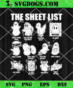 Boo Sheet Halloween The Sheet List SVG, Ghost Boo SVG PNG