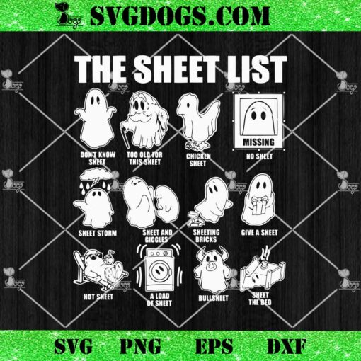 Boo Sheet Halloween The Sheet List SVG, Ghost Boo SVG PNG