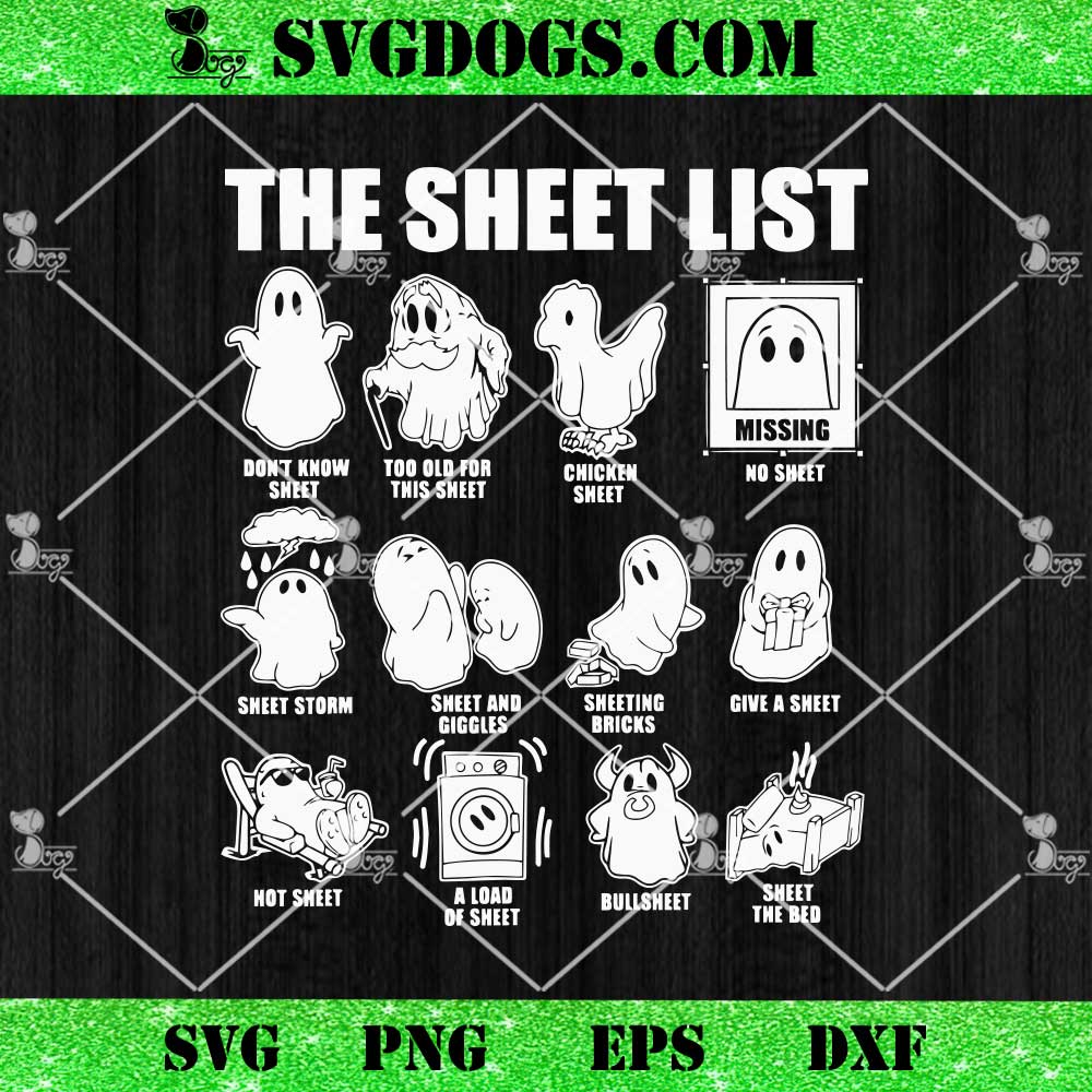 Boo Sheet Halloween The Sheet List SVG, Ghost Boo SVG PNG Boo Sheet Halloween The Sheet List SVG, Ghost Boo SVG PNG