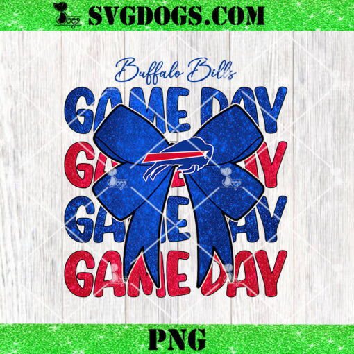 Buffalo Bills Game Day Coquette PNG, Coquette NFL PNG, Football Bow PNG