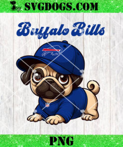 Buffalo Bills Pug PNG, Buffalo Football Dog PNG