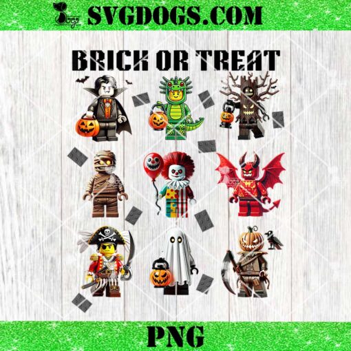 Building Bricks Halloween PNG, Brick Or Treat Costume Monsters PNG