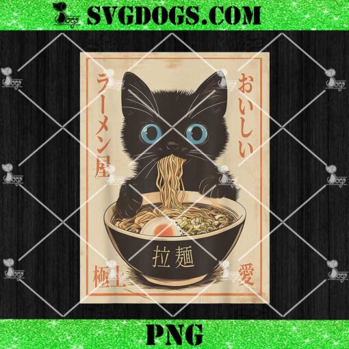 Cat Ramen PNG, Funny Japanese PNG, Kawaii Anime PNG