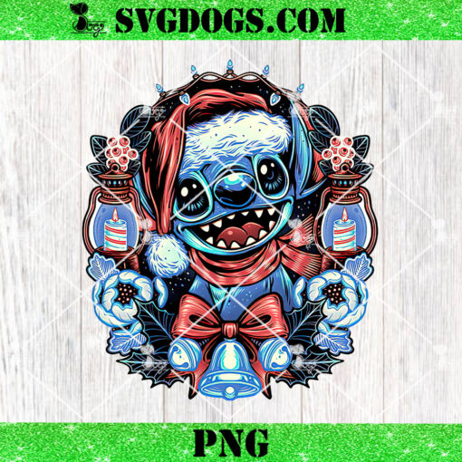 Christmas Alien Stitch PNG, Christmas Stitch Disney PNG, Stitch Santa PNG