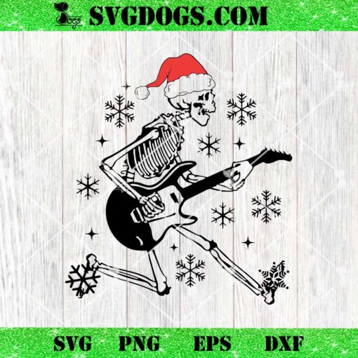 Christmas Dancing Skeleton SVG, Christmas Rock SVG PNG