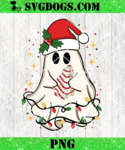 Christmas Ghost Tree Cake PNG, Ghost Santa Hat PNG