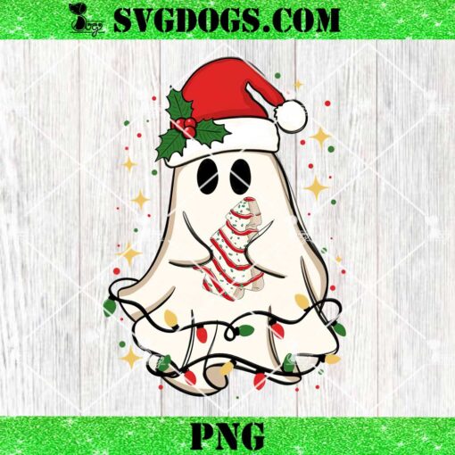 Christmas Ghost Tree Cake PNG, Ghost Santa Hat PNG