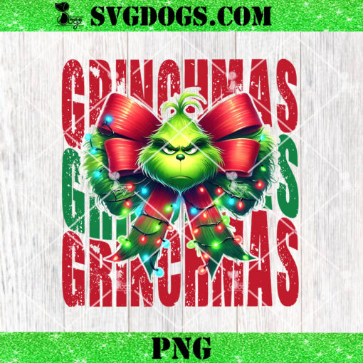 Christmas Grinch Coquette Bow PNG, Grinchmas PNG