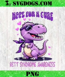 Dinosaur Rett Syndrome Awareness Ribbon Purple October PNG, Hope For A Cure Rett Syndrome Awareness PNG