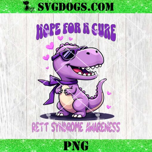 Dinosaur Rett Syndrome Awareness Ribbon Purple October PNG, Hope For A Cure Rett Syndrome Awareness PNG