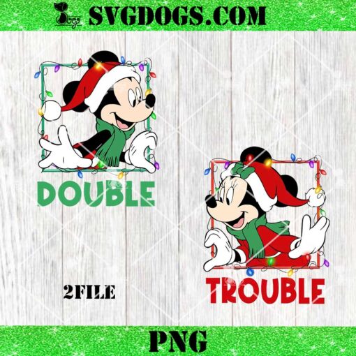 Disney Mickey Minnie Double Trouble Christmas PNG, Disney Santa PNG