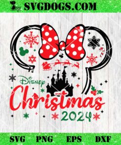 Disneyland Snowflake SVG, Disney Minnie Christmas 2024 SVG PNG