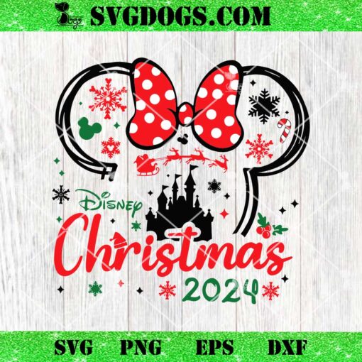 Disneyland Snowflake SVG, Disney Minnie Christmas 2024 SVG PNG