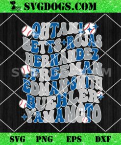 Dodgers SVG PNG, Ohtani Betts Rojas Hernandez Freeman Edman Smith Buehler Yamamoto SVG