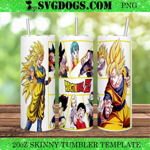 Dragon Ball Z Anime 20oz Tumbler Wrap PNG