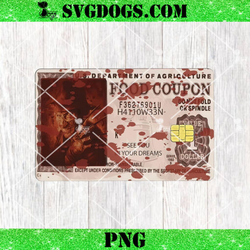 Food Coupon Halloween Freddy Krueger Credit Card PNG, Horror Debit Card PNG