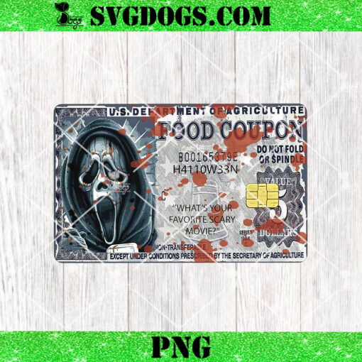 Food Coupon Halloween Ghostface Scream Credit Card PNG, Horror Debit Card PNG