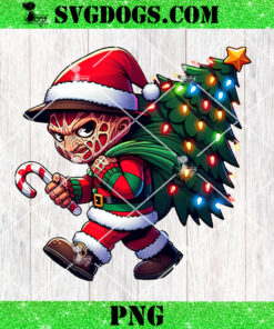 Freddy Krueger Santa Christmas PNG, Horror Santa Tree PNG