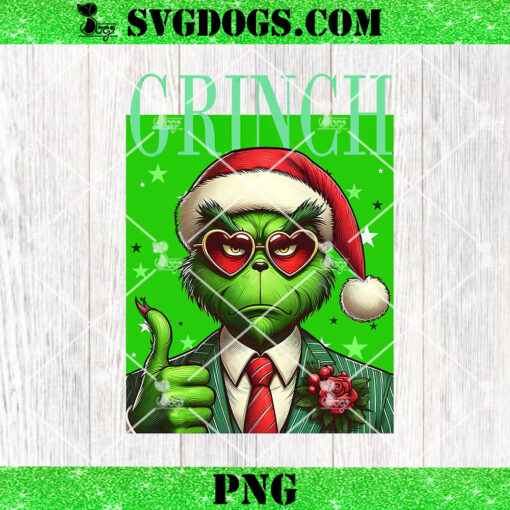 Funny Christmas Grinch Santa Hat PNG, Green Grinch PNG