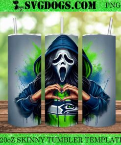 Ghostface Scream Seattle Seahawks NFL 20oz Tumbler Wrap PNG