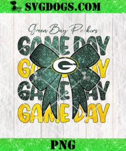 Green Bay Packers Game Day Coquette PNG, Coquette Football PNG, Football Bow PNG