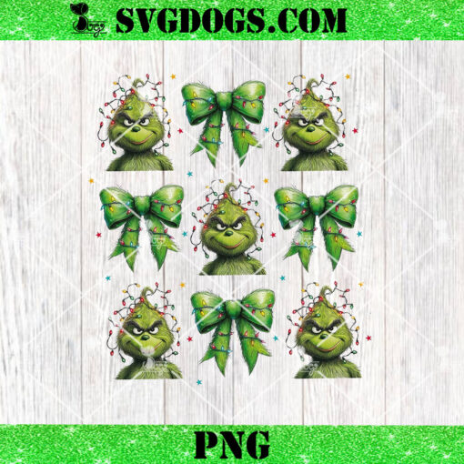 Grinch Bow PNG, Grinch Christmas PNG