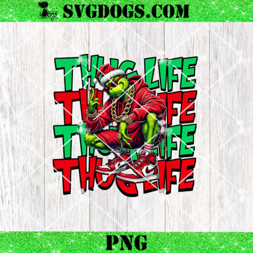 Grinch Christmas Thug Life PNG, Thug Life Christmas Characters PNG