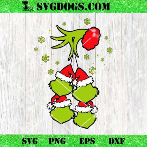 Grinch Hand Holding Four Grinch Face SVG, Grinch Christmas SVG PNG