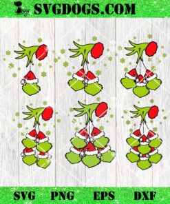 Grinch Hand Holding Grinch Face SVG Bundle, Grinchmas SVG PNG