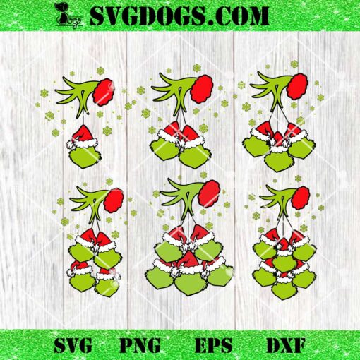 Grinch Hand Holding Grinch Face SVG Bundle, Grinchmas SVG PNG