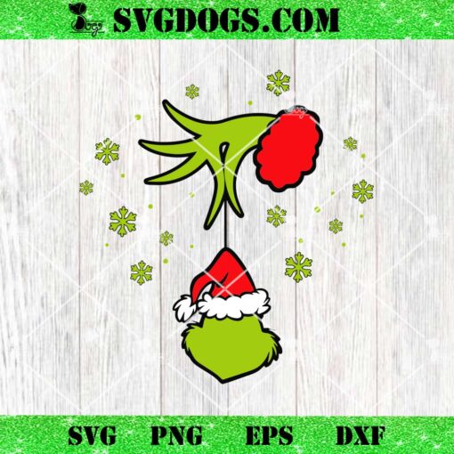 Grinch Hand Holding one Grinch Face SVG, Grinch Maybe Christmas SVG PNG