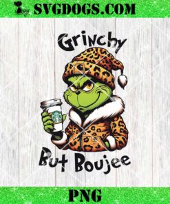 Grinchy but Boujee Christmas PNG, Grinch Carhartt Coffee PNG, Grinch Bougie Leopard PNG